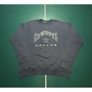 Vintage Dallas Cowboys Crewneck Sweatshirt Size XL Sun Faded Navy Blue Lee Sport